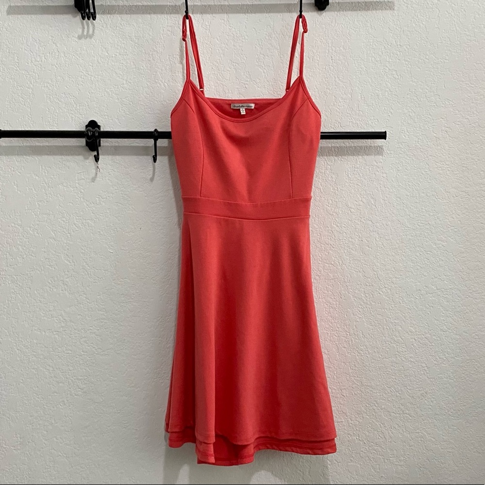 Charlotte Russe LG Peach/Pink Skater Dress